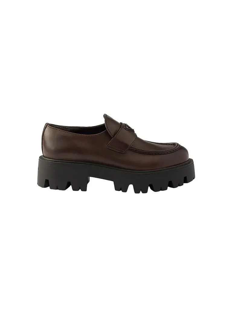 Prada Women's Leather Loafers - Brown | Image 1 Prada Women's Leather Loafers - Brown | Image 1