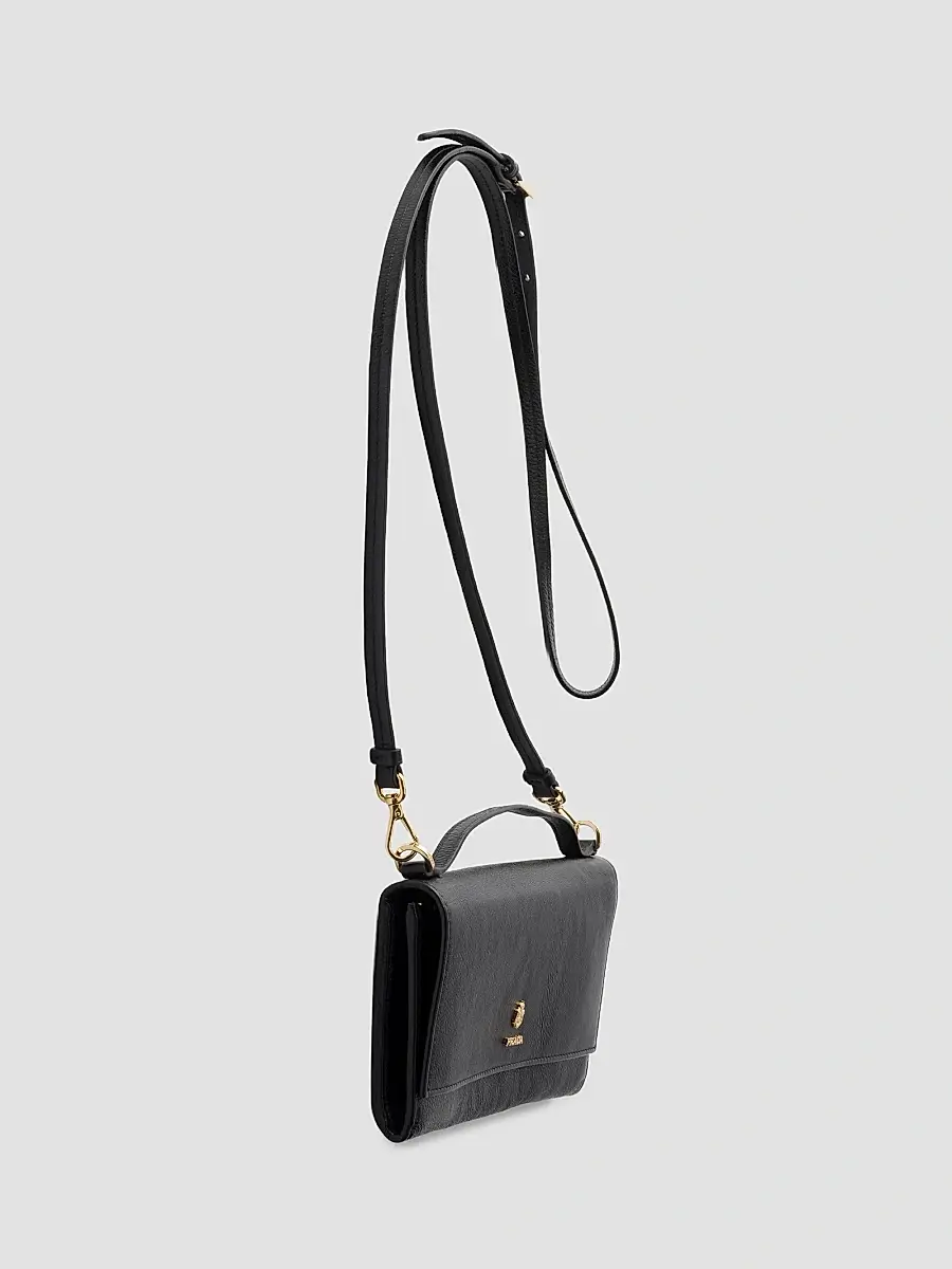 Prada Women's Leather Wallet with Shoulder Strap - Black | Thumbnail 4 Prada Women's Leather Wallet with Shoulder Strap - Black | Thumbnail 4