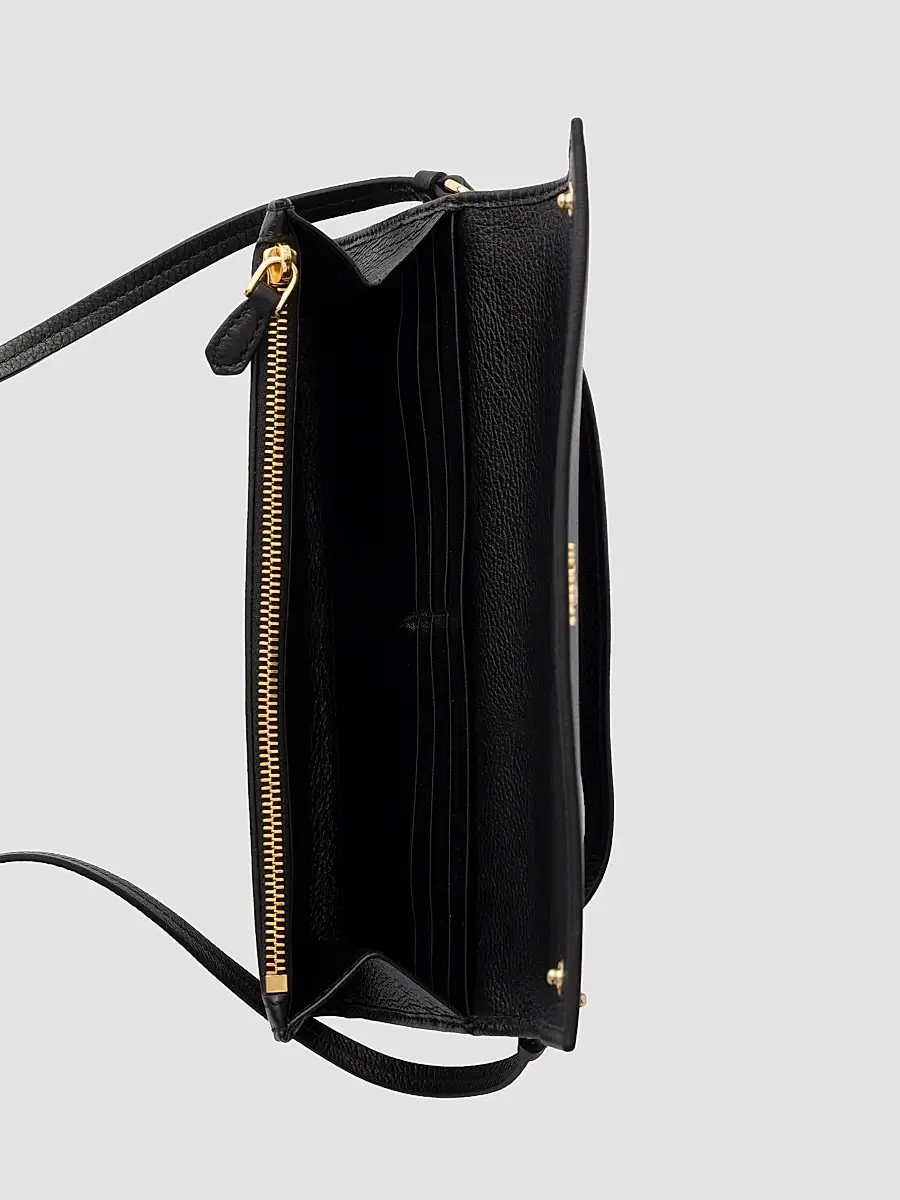 Prada Women's Leather Wallet with Shoulder Strap - Black | Thumbnail 5 Prada Women's Leather Wallet with Shoulder Strap - Black | Thumbnail 5