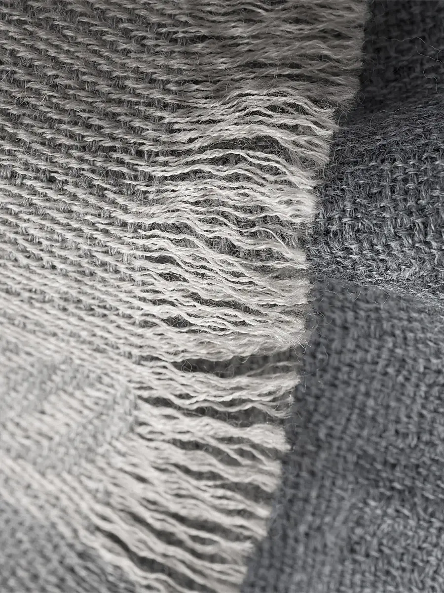Prada Men's Wool and Silk Stole - Grey | Thumbnail 2 Prada Men's Wool and Silk Stole - Grey | Thumbnail 2