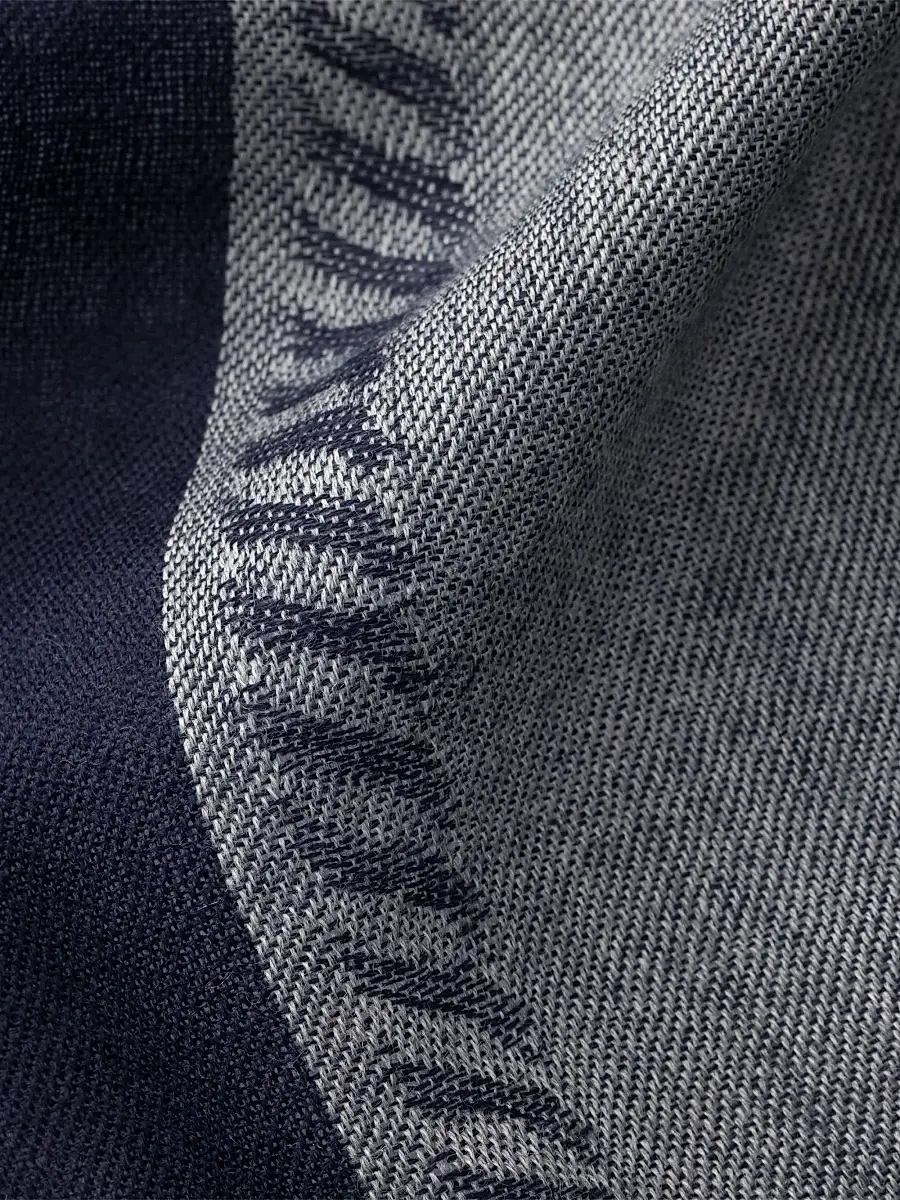 Prada Men's Wool and Silk Stole - Blue | Thumbnail 2 Prada Men's Wool and Silk Stole - Blue | Thumbnail 2