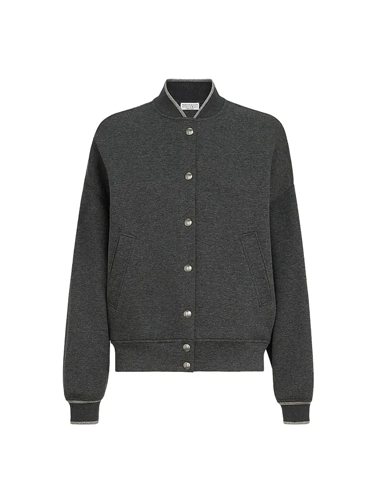 Brunello Cucinelli Women's Techno Cotton and Cashmere Interlock Bomber Jacket