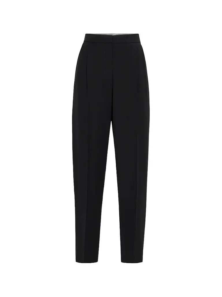 Brunello Cucinelli Women's Viscose and Virgin Wool Tuxedo Trousers - Black | Image 1 Brunello Cucinelli Women's Viscose and Virgin Wool Tuxedo Trousers - Black | Image 1