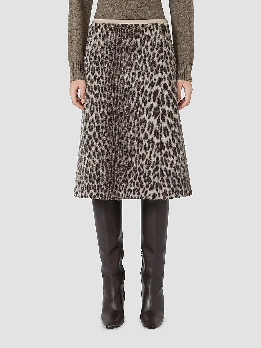 Max Mara Women's Jacquard Wool and Alpaca Calf Length Skirt | Thumbnail 3 Max Mara Women's Jacquard Wool and Alpaca Calf Length Skirt | Thumbnail 3