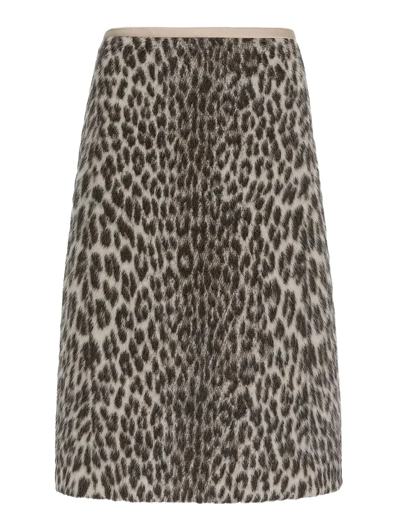 Max Mara Women's Jacquard Wool and Alpaca Calf Length Skirt