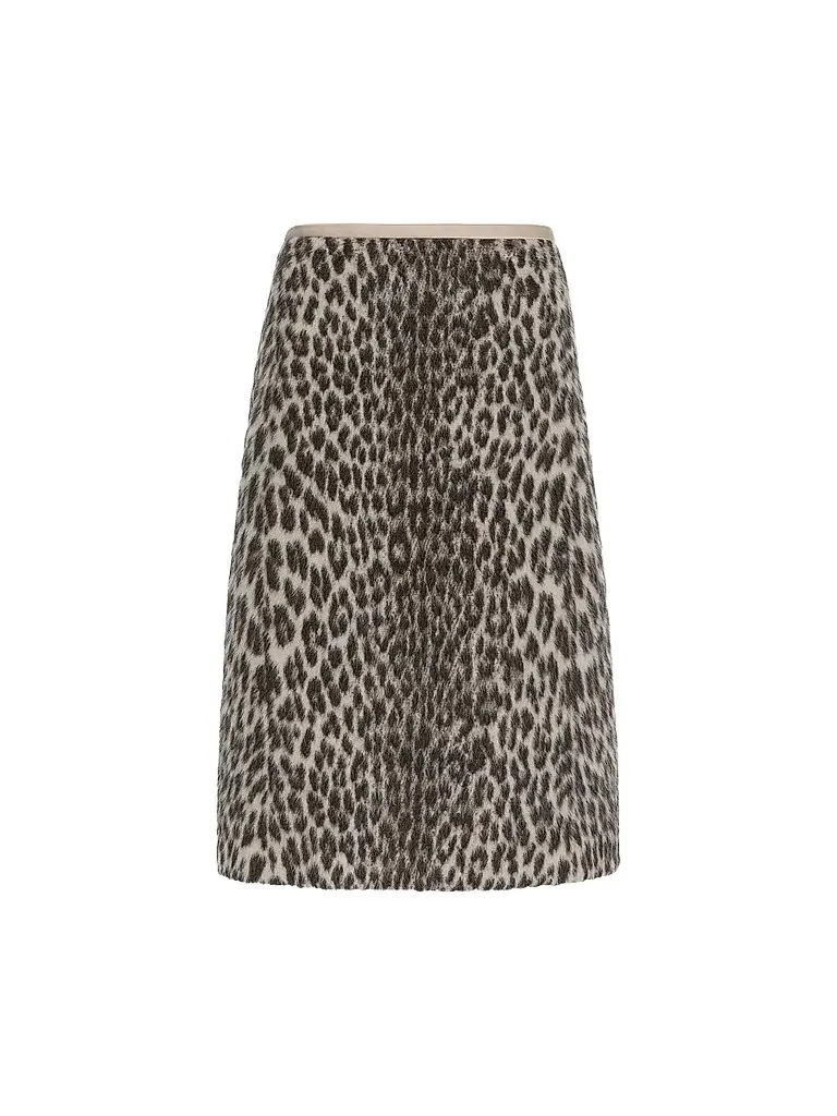 Max Mara Women's Jacquard Wool and Alpaca Calf Length Skirt - Ecru | Image 1 Max Mara Women's Jacquard Wool and Alpaca Calf Length Skirt - Ecru | Image 1