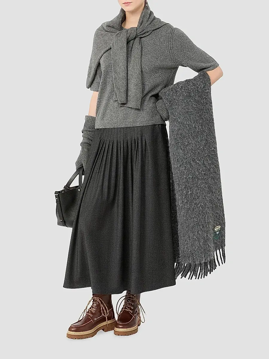 Weekend Max Mara Women's Stretch Wool Flannel Skirt | Thumbnail 2 Weekend Max Mara Women's Stretch Wool Flannel Skirt | Thumbnail 2