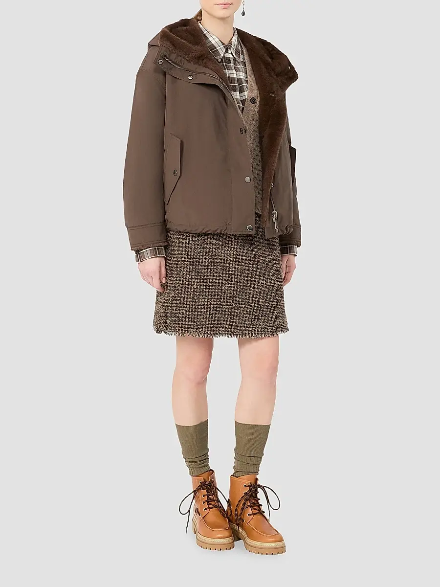 Weekend Max Mara Women's Wool Blend Boucle Short Skirt | Thumbnail 2 Weekend Max Mara Women's Wool Blend Boucle Short Skirt | Thumbnail 2