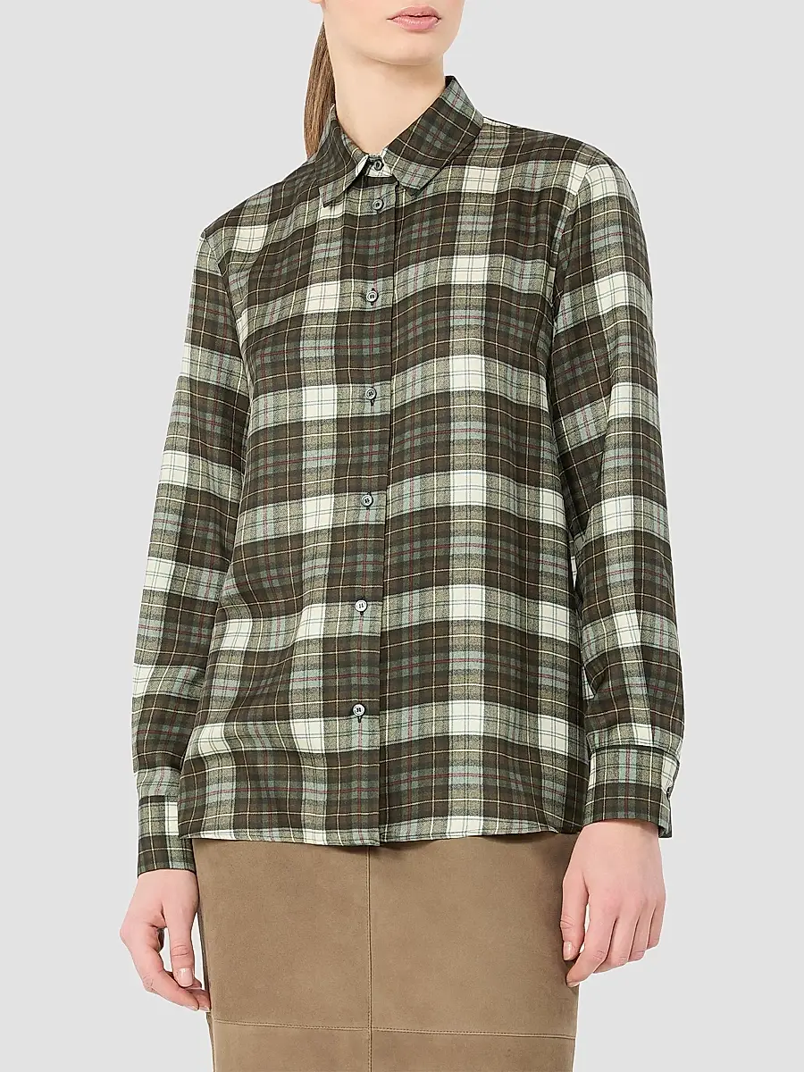 Weekend Max Mara Women's Checked Silk Twill Shirt | Thumbnail 3 Weekend Max Mara Women's Checked Silk Twill Shirt | Thumbnail 3