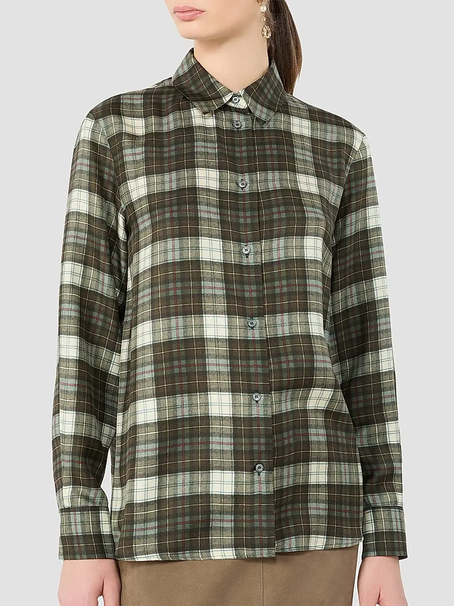 Weekend Max Mara Women's Checked Silk Twill Shirt | Thumbnail 5 Weekend Max Mara Women's Checked Silk Twill Shirt | Thumbnail 5