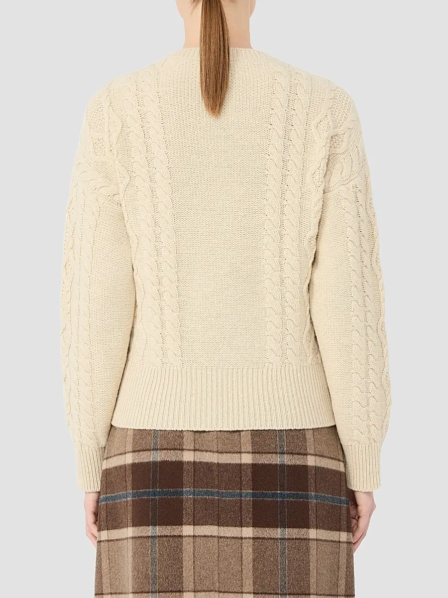 Weekend Max Mara Women's Cable Knit Wool Yarn Jumper | Thumbnail 4 Weekend Max Mara Women's Cable Knit Wool Yarn Jumper | Thumbnail 4