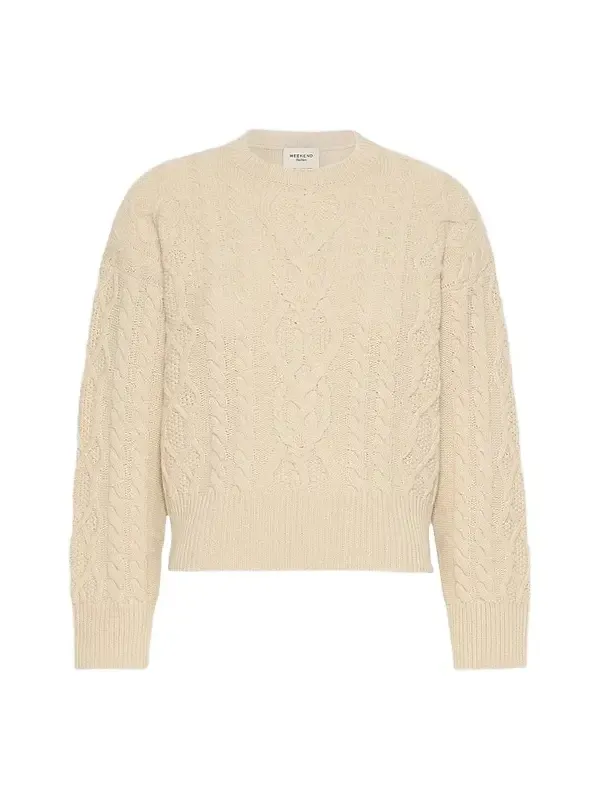 Weekend Max Mara Women's Cable Knit Wool Yarn Jumper