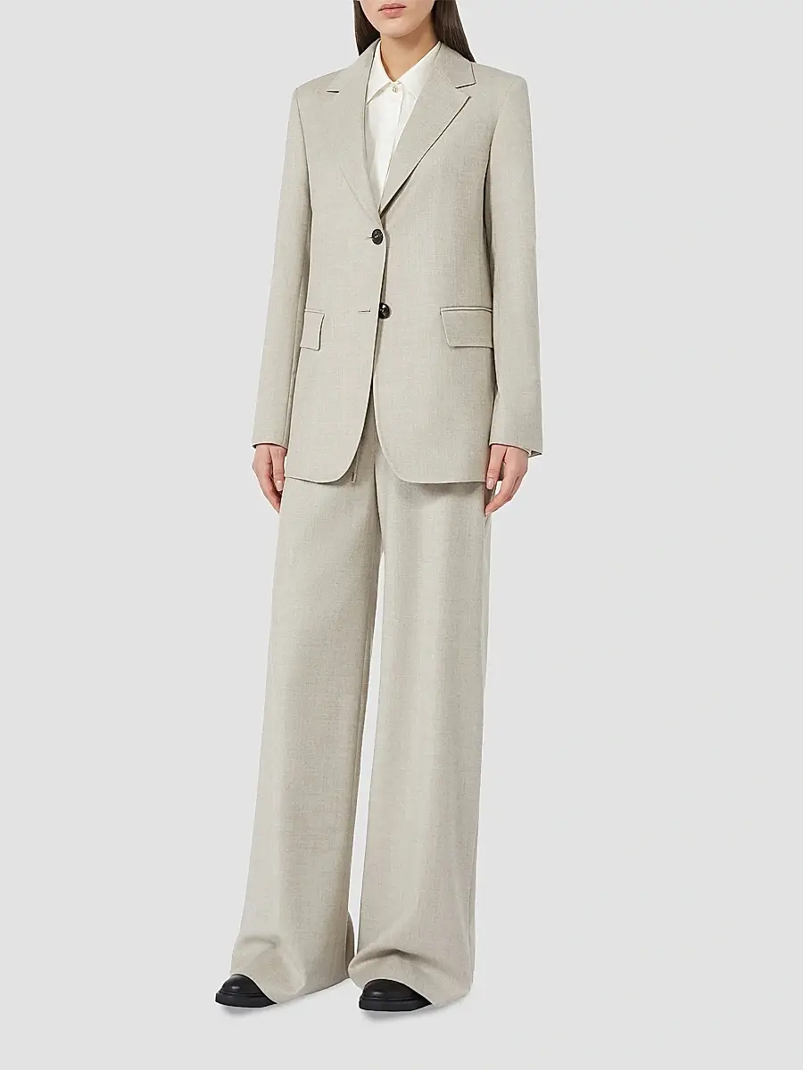 Max Mara Women's Single Breasted Wool Flannel Blazer | Thumbnail 2 Max Mara Women's Single Breasted Wool Flannel Blazer | Thumbnail 2