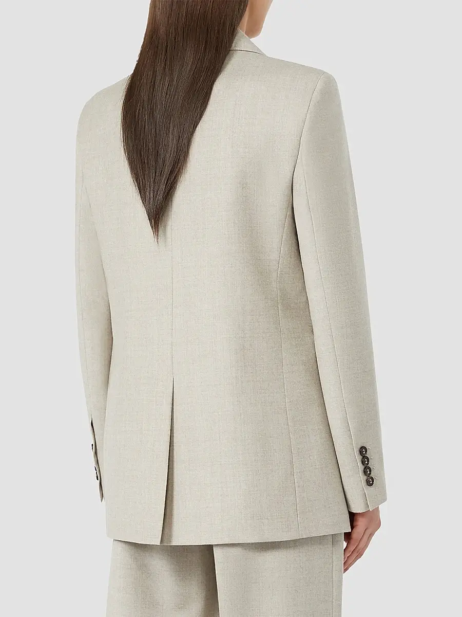 Max Mara Women's Single Breasted Wool Flannel Blazer | Thumbnail 4 Max Mara Women's Single Breasted Wool Flannel Blazer | Thumbnail 4