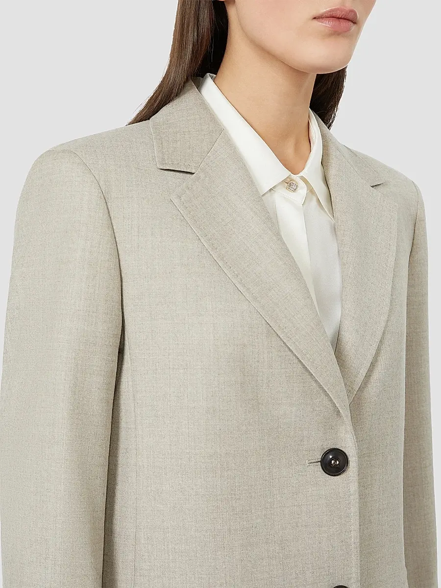 Max Mara Women's Single Breasted Wool Flannel Blazer | Thumbnail 5 Max Mara Women's Single Breasted Wool Flannel Blazer | Thumbnail 5