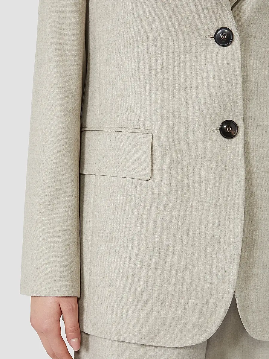 Max Mara Women's Single Breasted Wool Flannel Blazer | Thumbnail 6 Max Mara Women's Single Breasted Wool Flannel Blazer | Thumbnail 6