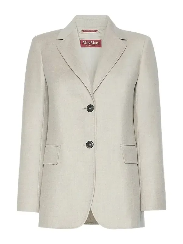 Women's Single Breasted Wool Flannel Blazer