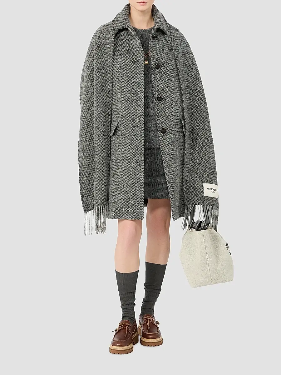 Weekend Max Mara Women's Wool Blend Tweed Coat | Thumbnail 2 Weekend Max Mara Women's Wool Blend Tweed Coat | Thumbnail 2