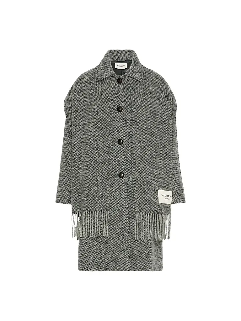Weekend Max Mara Women's Wool Blend Tweed Coat - Dark Grey | Image 1 Weekend Max Mara Women's Wool Blend Tweed Coat - Dark Grey | Image 1