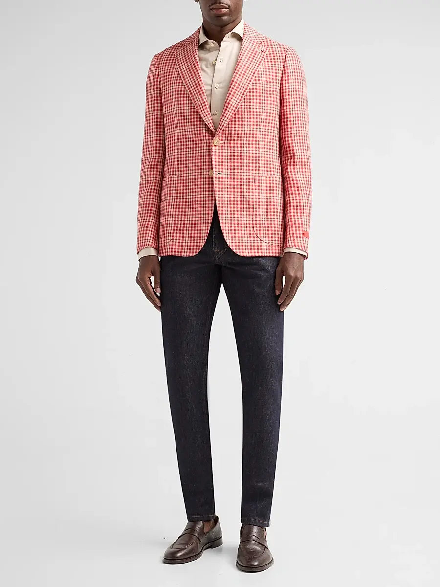 Isaia Men's Light Denim Slim Jeans | Thumbnail 2 Isaia Men's Light Denim Slim Jeans | Thumbnail 2
