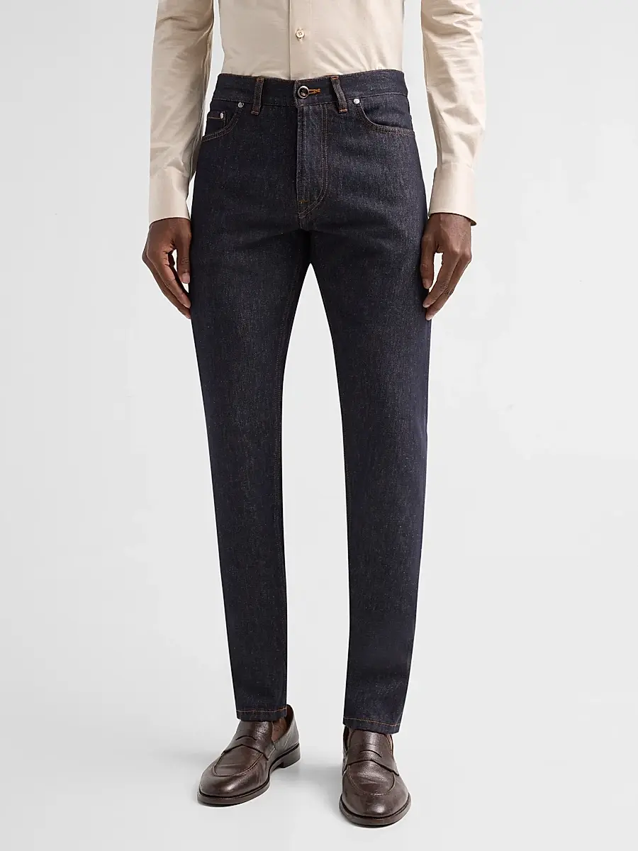 Isaia Men's Light Denim Slim Jeans | Thumbnail 4 Isaia Men's Light Denim Slim Jeans | Thumbnail 4