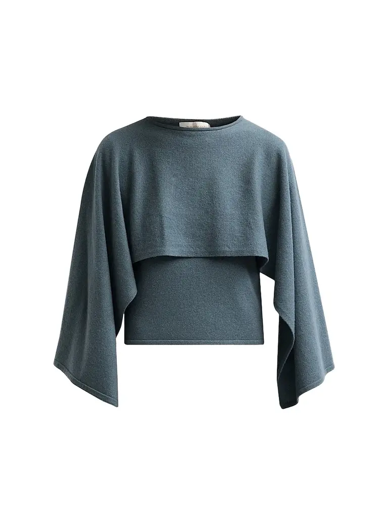 Zimmermann Women's Valiant Wool Draped Sweater - Deco Blue | Image 1 Zimmermann Women's Valiant Wool Draped Sweater - Deco Blue | Image 1