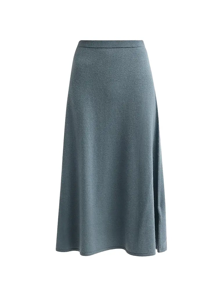 Zimmermann Women's Valiant Wool-Cashmere Midi Skirt - Deco Blue | Image 1 Zimmermann Women's Valiant Wool-Cashmere Midi Skirt - Deco Blue | Image 1