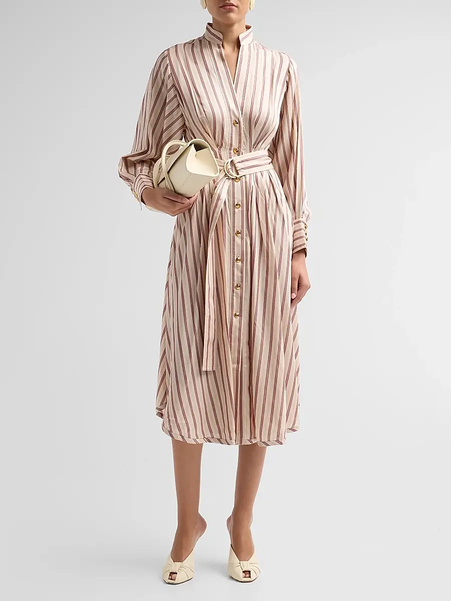 Zimmermann Women's Valiant Tuck Midi Shirtdress | Thumbnail 2 Zimmermann Women's Valiant Tuck Midi Shirtdress | Thumbnail 2
