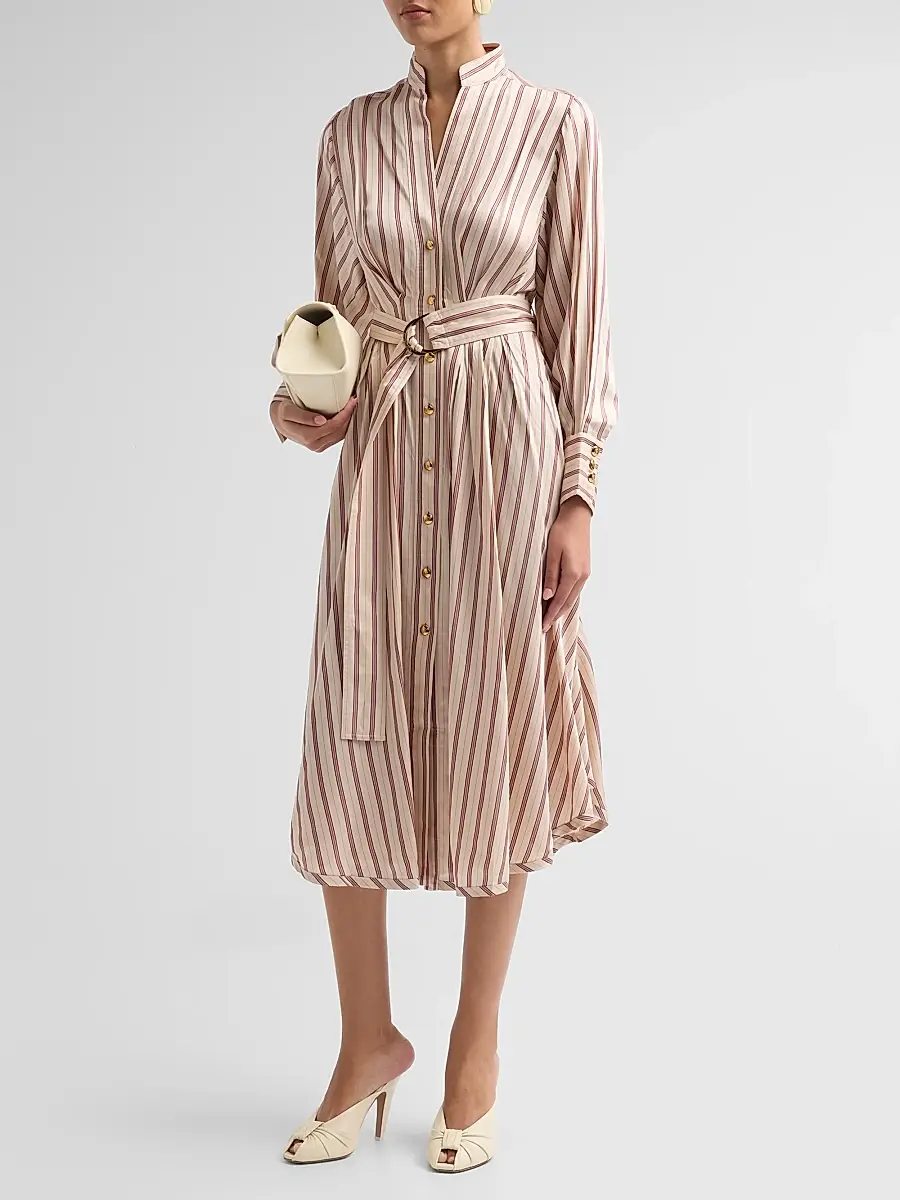Zimmermann Women's Valiant Tuck Midi Shirtdress | Thumbnail 4 Zimmermann Women's Valiant Tuck Midi Shirtdress | Thumbnail 4