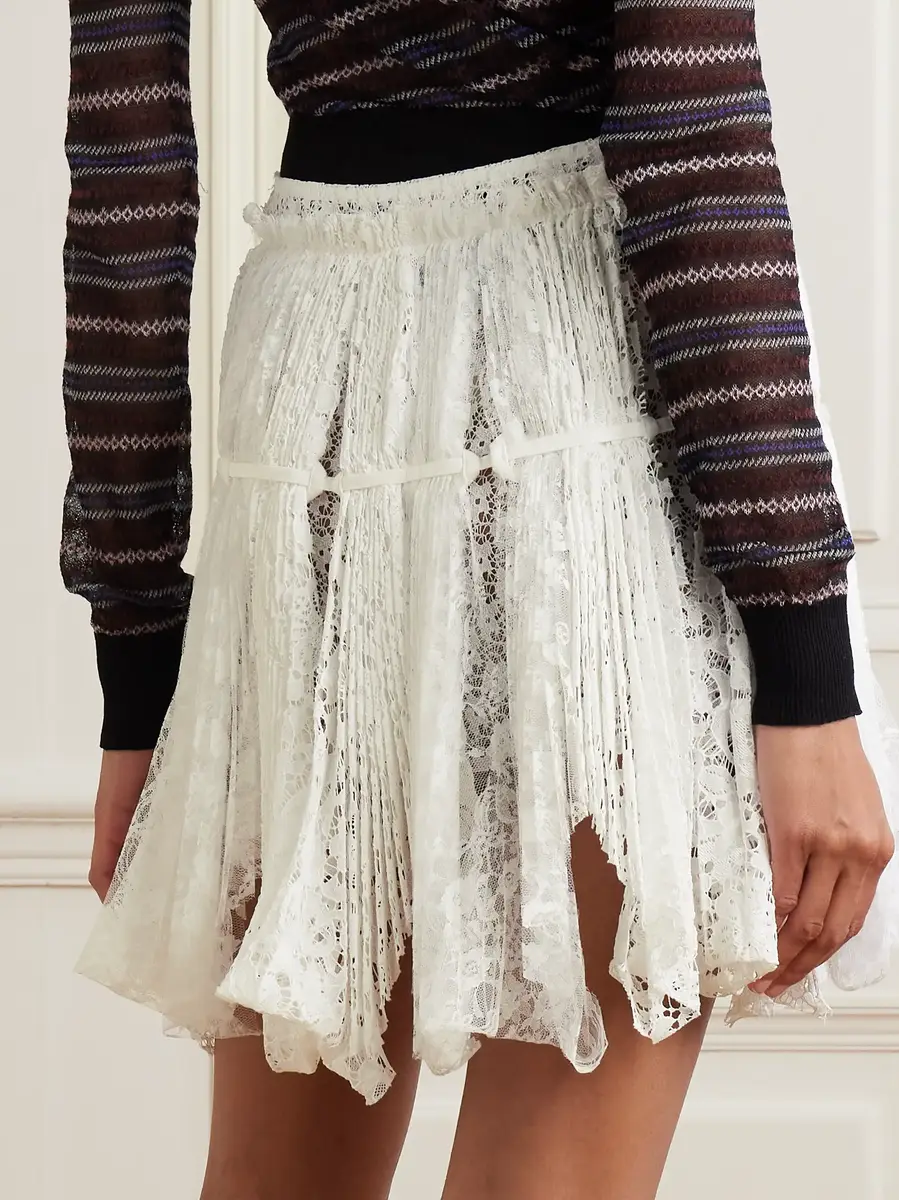 JW Anderson Asymmetric tie-detailed lace mini skirt | Thumbnail 3 JW Anderson Asymmetric tie-detailed lace mini skirt | Thumbnail 3