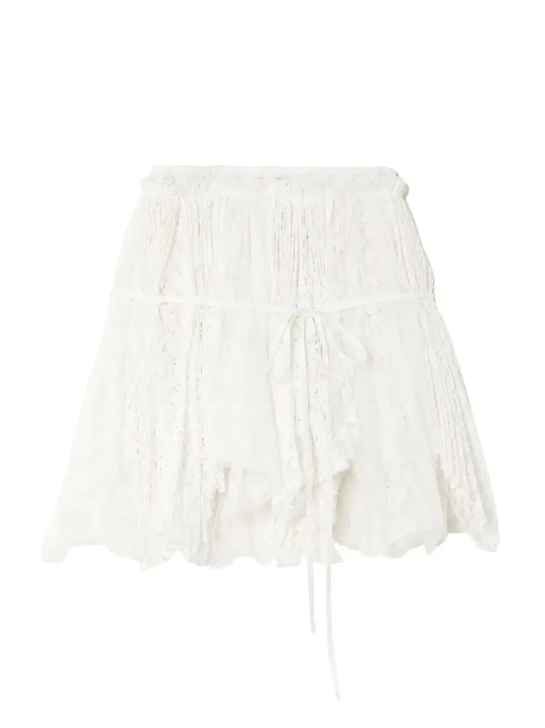 JW Anderson Asymmetric tie-detailed lace mini skirt | Image 1 JW Anderson Asymmetric tie-detailed lace mini skirt | Image 1