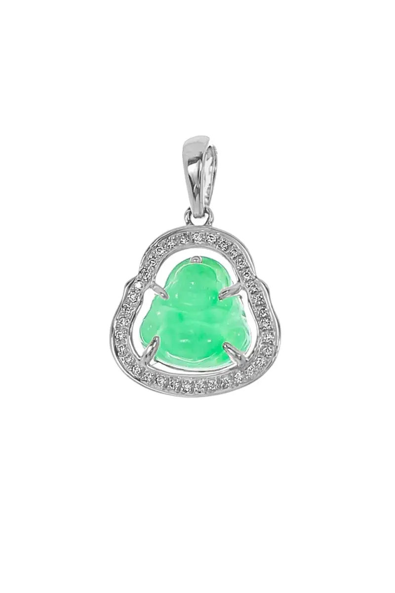 DANA REBECCA DESIGNS Jade Diamond Mini Buddha Pendant - White Gold | Image 1 DANA REBECCA DESIGNS Jade Diamond Mini Buddha Pendant - White Gold | Image 1
