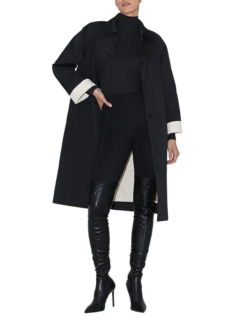 Soia & Kyo Women's Ulla Twill Car Coat - Black - Size Large | Image 1 Soia & Kyo Women's Ulla Twill Car Coat - Black - Size Large | Image 1