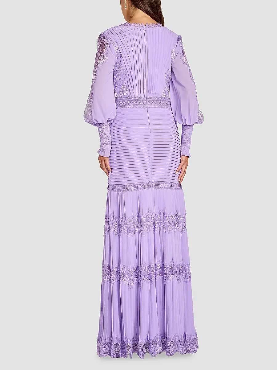 Tadashi Shoji Women's Nyssa Bishop Sleeve Gown | Thumbnail 3 Tadashi Shoji Women's Nyssa Bishop Sleeve Gown | Thumbnail 3
