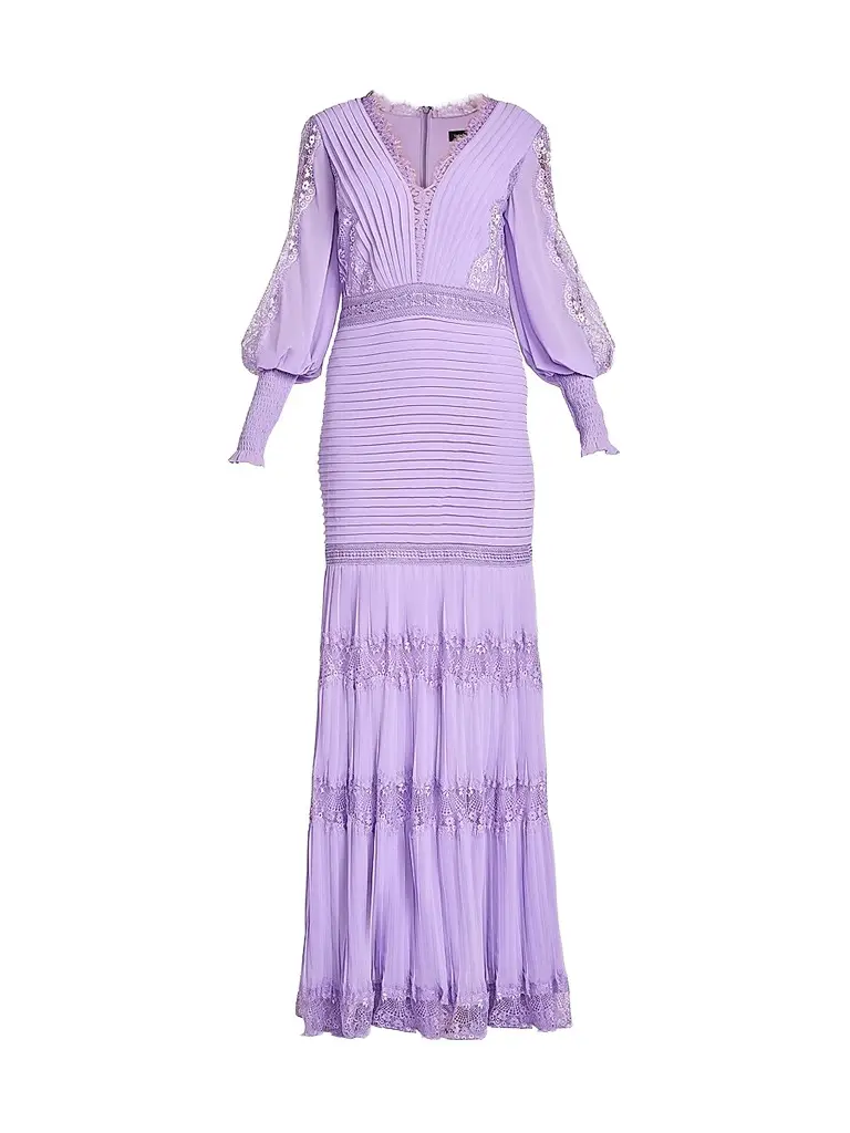 Tadashi Shoji Women's Nyssa Bishop Sleeve Gown - Purple Haze | Image 1 Tadashi Shoji Women's Nyssa Bishop Sleeve Gown - Purple Haze | Image 1