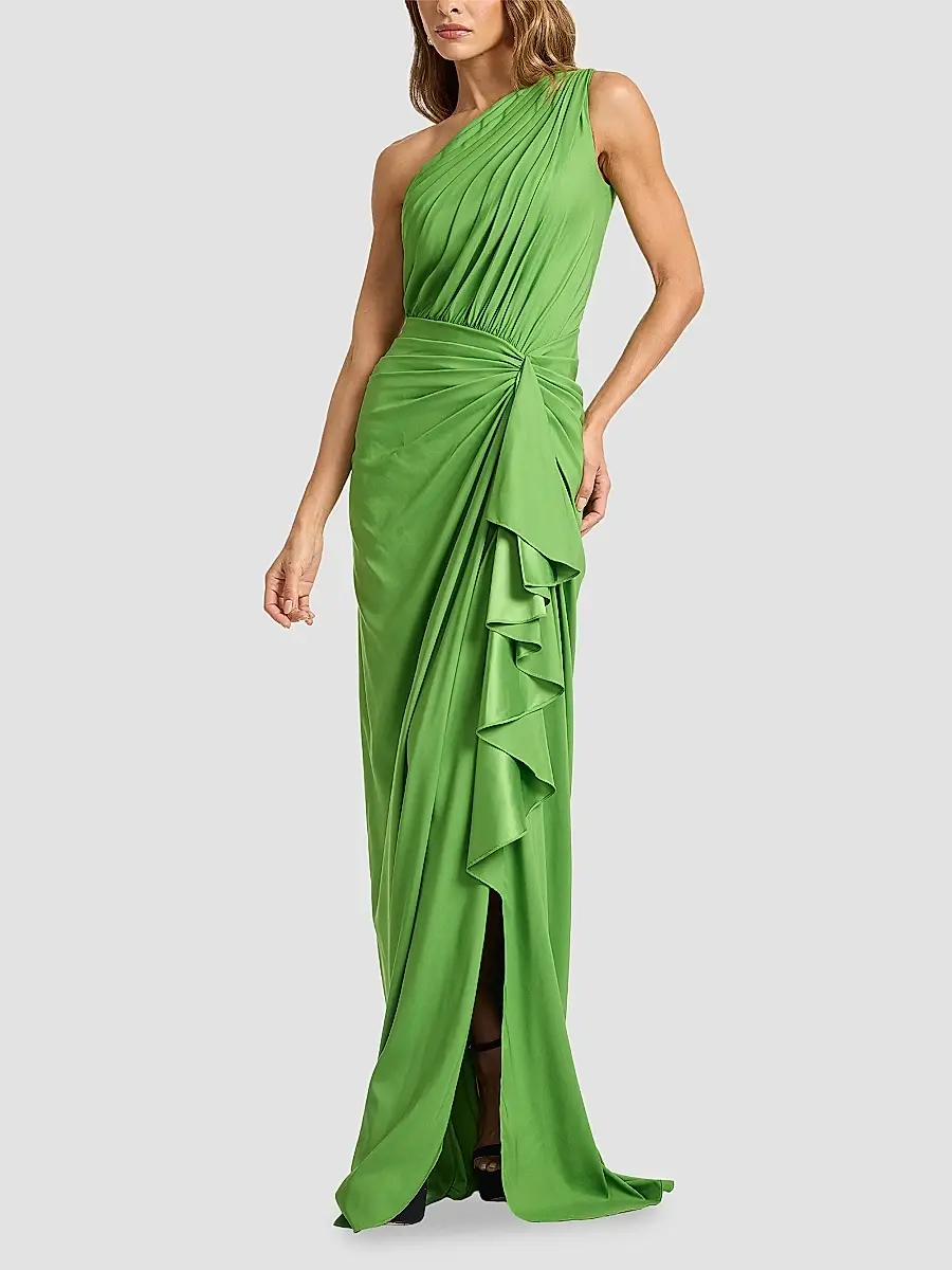 Tadashi Shoji Women's Ruffled Jersey One-Shoulder Gown | Thumbnail 3 Tadashi Shoji Women's Ruffled Jersey One-Shoulder Gown | Thumbnail 3