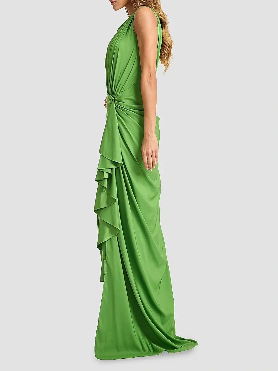 Tadashi Shoji Women's Ruffled Jersey One-Shoulder Gown | Thumbnail 6 Tadashi Shoji Women's Ruffled Jersey One-Shoulder Gown | Thumbnail 6