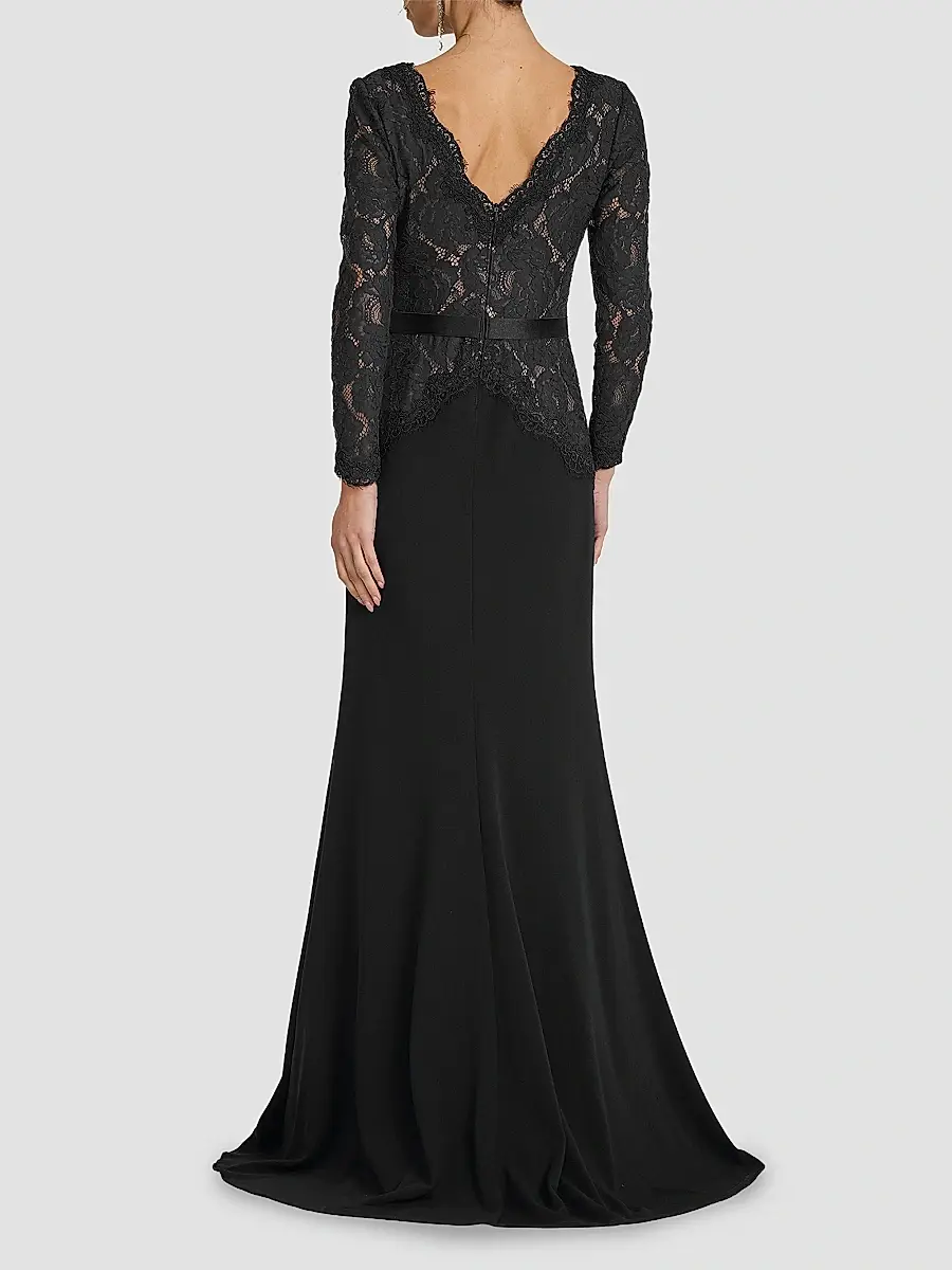 Tadashi Shoji Women's Corwin Embroidered Illusion Gown | Thumbnail 3