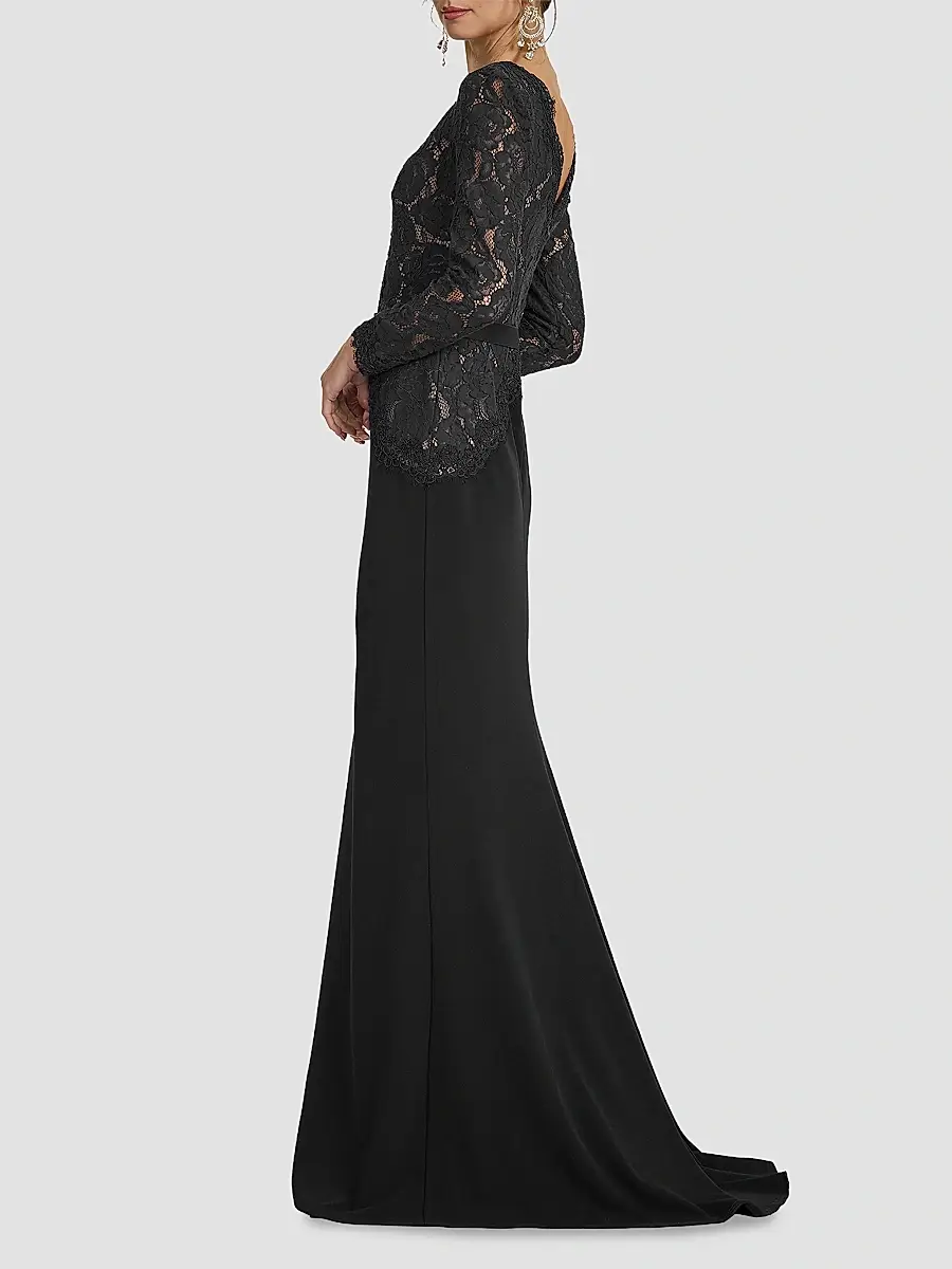 Tadashi Shoji Women's Corwin Embroidered Illusion Gown | Thumbnail 5