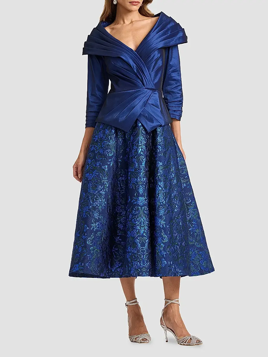 Tadashi Shoji Women's Renwick Portrait Jaquard Cocktail Dress | Thumbnail 2 Tadashi Shoji Women's Renwick Portrait Jaquard Cocktail Dress | Thumbnail 2