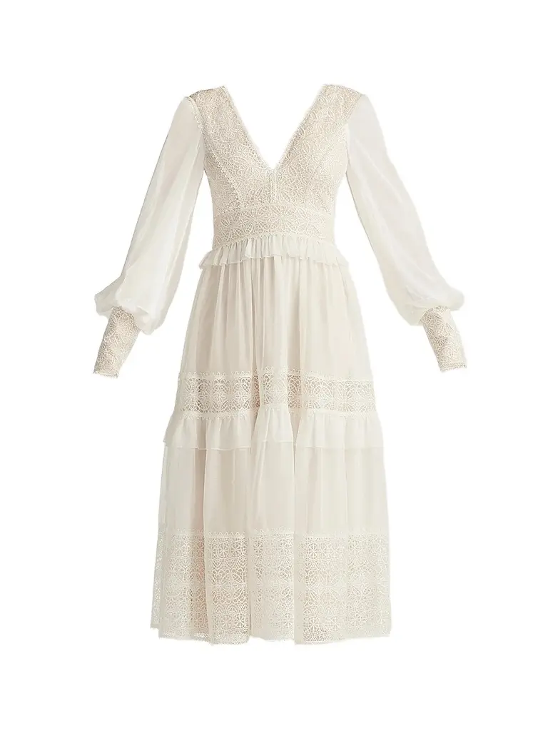 Tadashi Shoji Women's Loic Lace Panel Midi Dress - Petal | Image 1 Tadashi Shoji Women's Loic Lace Panel Midi Dress - Petal | Image 1