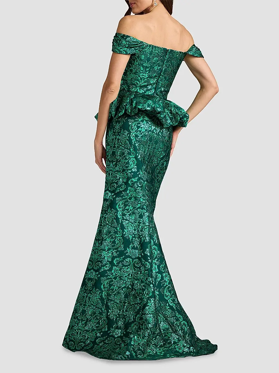 Tadashi Shoji Women's Corliss Bubble Peplum Gown | Thumbnail 3 Tadashi Shoji Women's Corliss Bubble Peplum Gown | Thumbnail 3