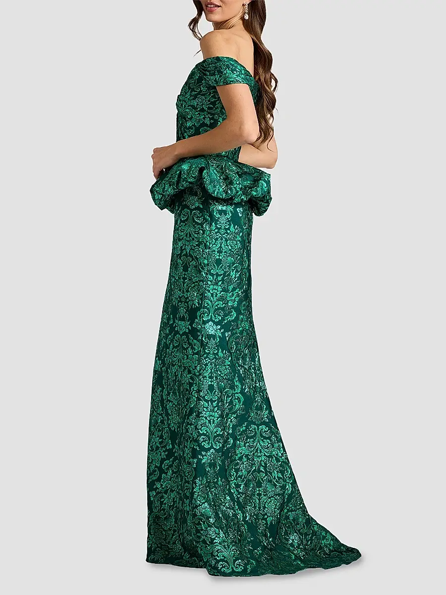 Tadashi Shoji Women's Corliss Bubble Peplum Gown | Thumbnail 5 Tadashi Shoji Women's Corliss Bubble Peplum Gown | Thumbnail 5
