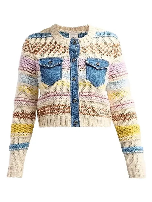 Cinq à Sept Women's Suki Denim Patchwork Cardigan