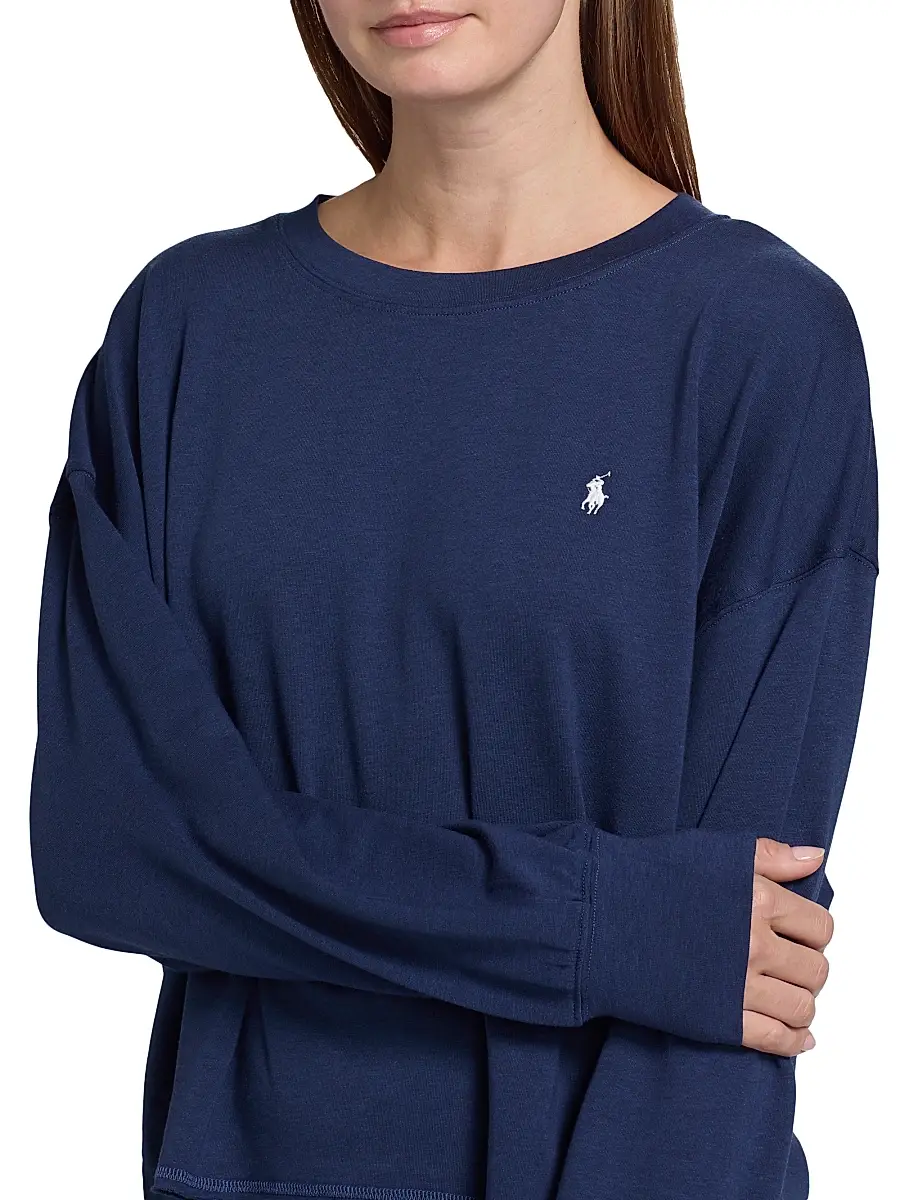Polo Ralph Lauren Women's French Terry 2-Piece Pajama Set | Thumbnail 6 Polo Ralph Lauren Women's French Terry 2-Piece Pajama Set | Thumbnail 6