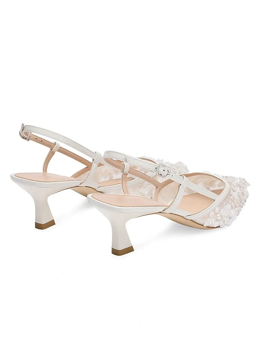 Stuart Weitzman Women's Vinnie 50MM Embellished Mesh Slingback Pumps | Thumbnail 3 Stuart Weitzman Women's Vinnie 50MM Embellished Mesh Slingback Pumps | Thumbnail 3