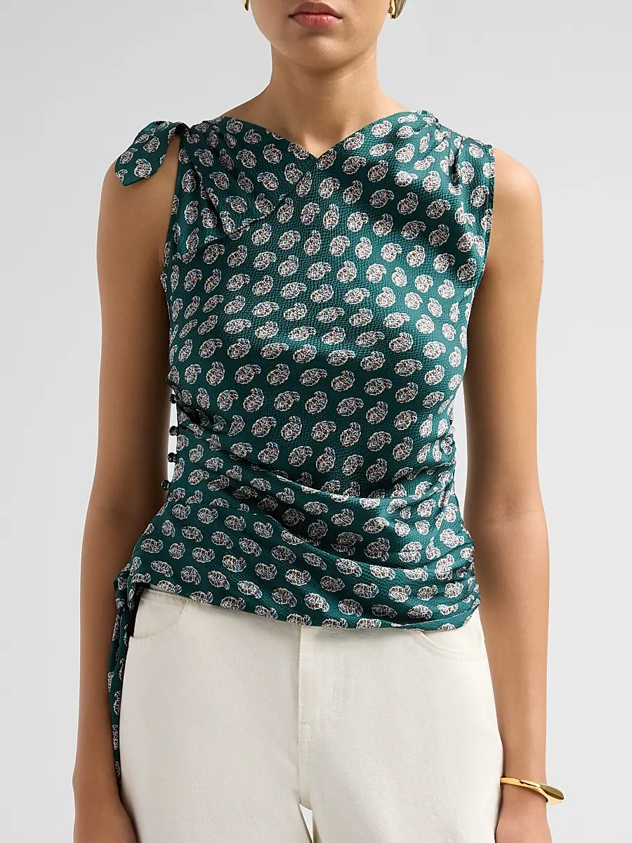DÔEN Women's Janille Paisley Silk Top | Thumbnail 5 DÔEN Women's Janille Paisley Silk Top | Thumbnail 5