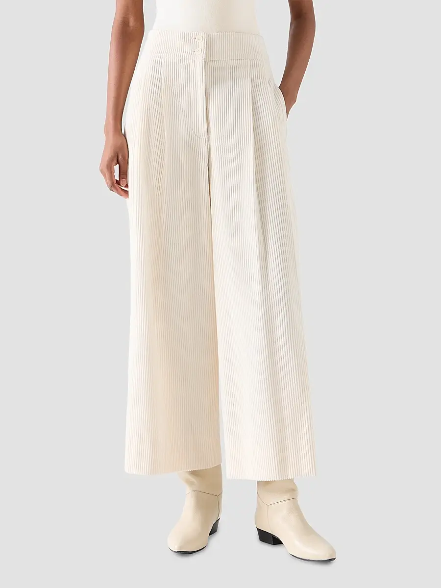 Akris punto Women's Federica Cotton Corduroy Crop Pants | Thumbnail 2