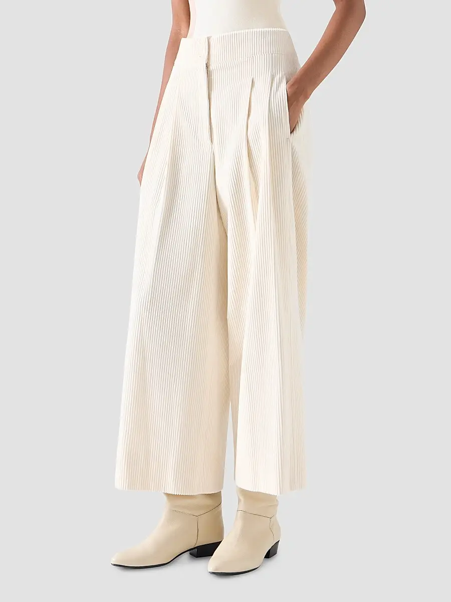 Akris punto Women's Federica Cotton Corduroy Crop Pants | Thumbnail 5