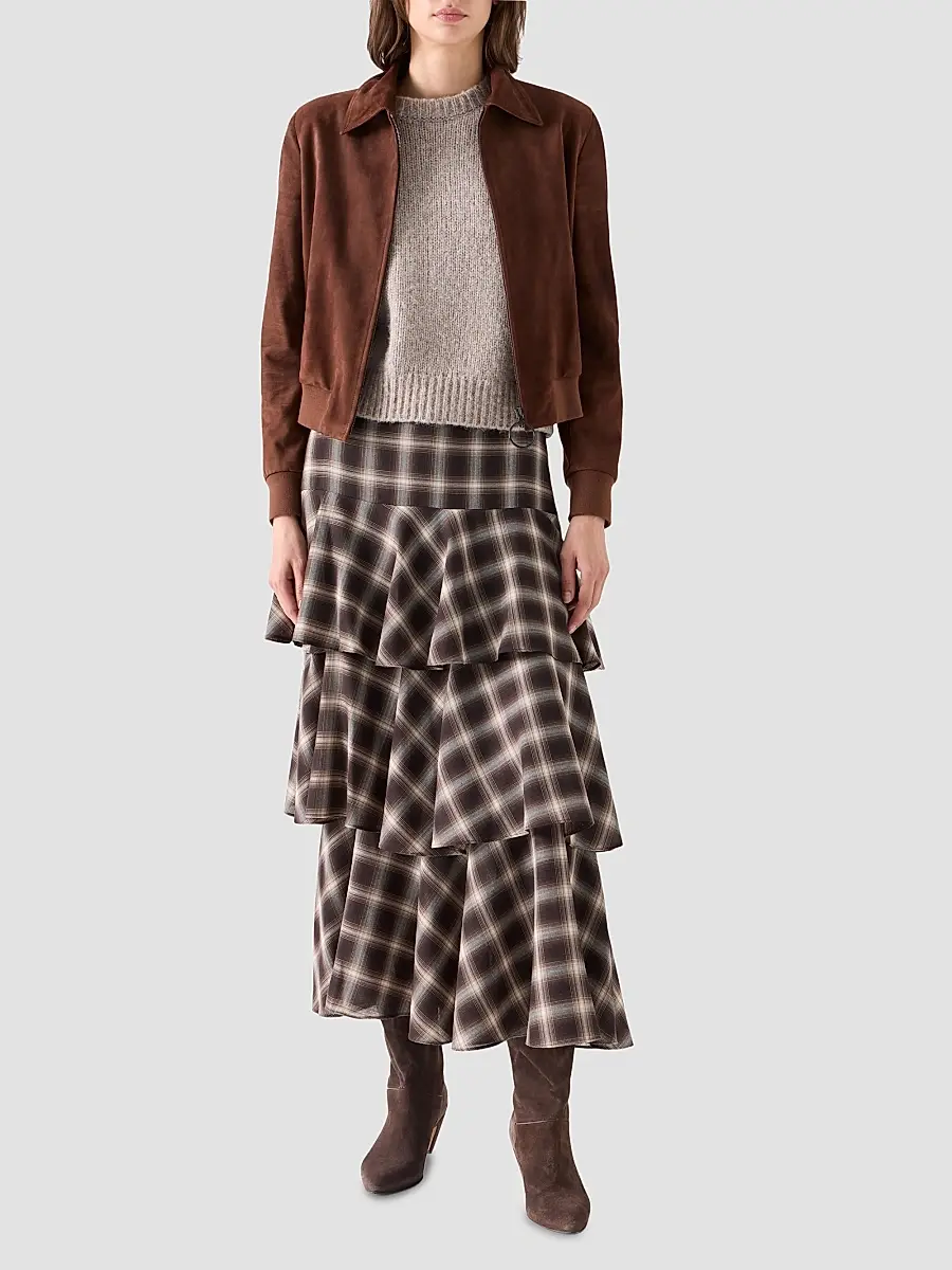 Akris punto Women's Suede Bomber Short Jacket | Thumbnail 2